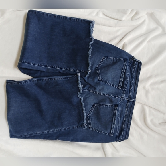 NYDJ Jeans Women's jeans Teresa Wideleg Blue Riverwalk wash Raw hem size 12 - Picture 2 of 16